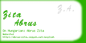 zita abrus business card